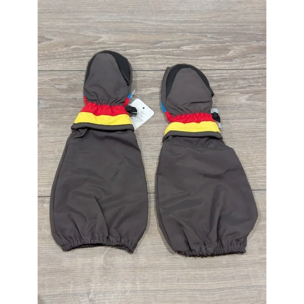 L-Bow Kids Waterproof Extra-Long Thinsulate Mittens Size Small Blue Red Yellow